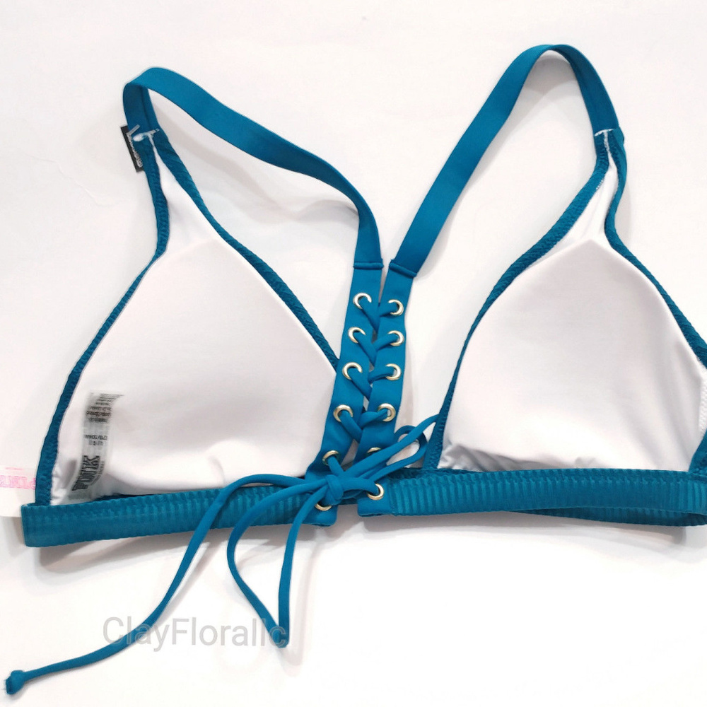 Victoria's secret Pink swim set teal Triangle Blue - Picture 8 of 8